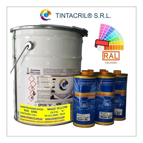 Pintura Epoxi Ral 1006 Kit X 18 Lts. Amarillo Maiz Brillante