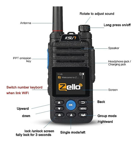 Walkie Talkie Teléfonos Zello Ptt Botón Aplicación Wifi 