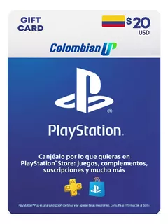Tarjeta Psn $20 Usd Para Cuenta Colombiana Ps4 - Ps5