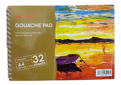Block Artmate Gouache Pad 32 Hjs A4 21 X 29,7cm 160grs