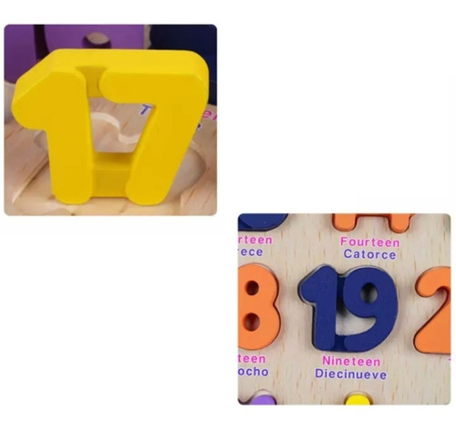 Rompecabezas Madera Números Juego Didáctico Matematicas