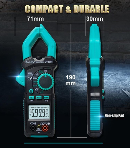 Pinza Amperimétrica Digital True Rms 3-5 / 6 Ac / Dc Mt-3209