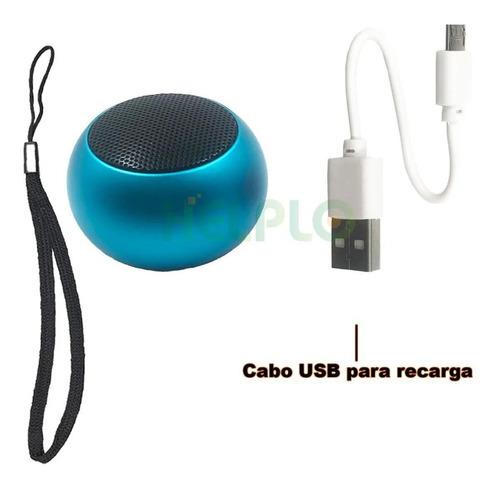 Caixinha Som Bluetooth Tws Metal Mini Speaker Amplificada 3w Cor Azul Voltagem 110v/220v