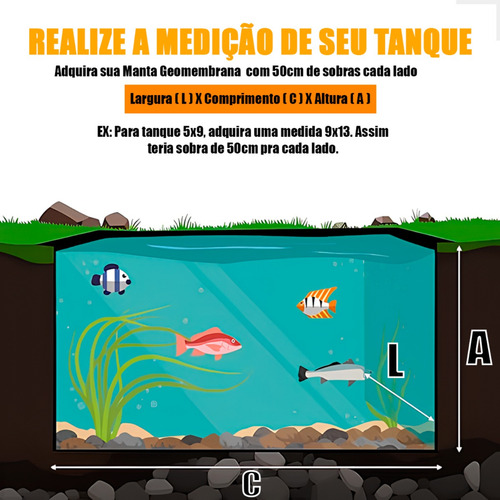 Geomembrana 500 Micras Para Tanque Peixe Lago 12 X 25 Mts