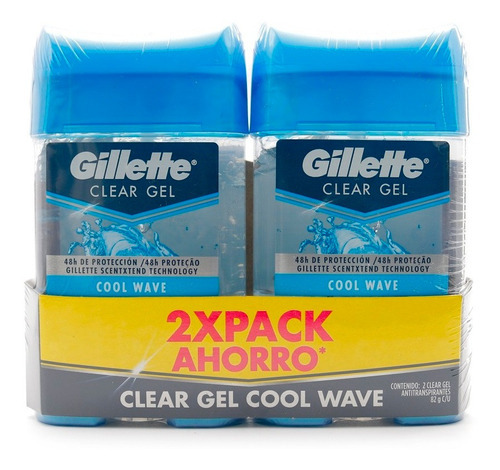2 Desodorantes Gillette Clear Gel 82 Gr C/u Antitranspirante