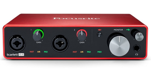 Focusrite Scarlett 4i4 Placa De Audio Usb Grabacion 3da Gen