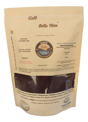 Café De Chiapas 100% Mezcla Arabiga/ Bourbon Molido 1 Kg 