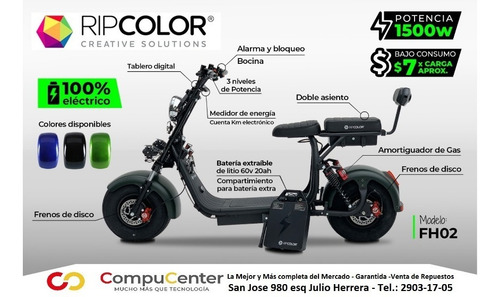 Imagen 15 de 19 de Moto Scooter Eléctrica Fh 1500 Watts Hasta 180 Kg