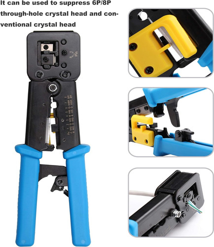 Crimpeadora Ez Rj45 +50 Conector Cat6 Prensa Anticorte