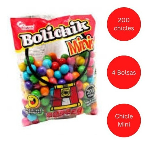 Chicle Bolichik Mini 800 Unidades Bola Máquina Vending