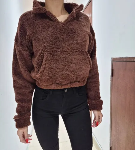 Buzo Corderito Mujer Buzo Peluche Hoodie Campera Dise o Dama