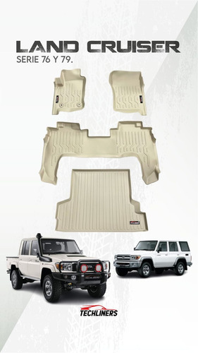 Alfombras Beige Techliners Land Cruiser Serie 76 (machito)