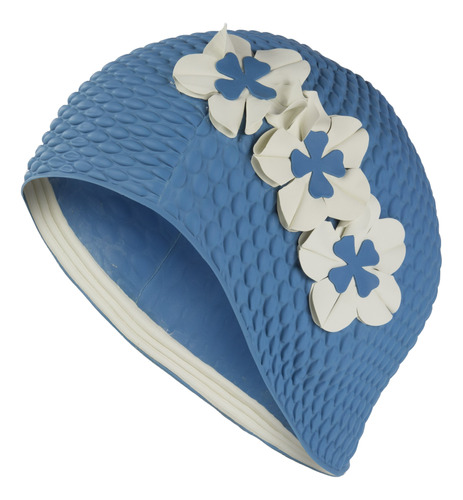 Fine Saratoga 3 Flor Señoria Azul Swim Sombrero Gorro Baño