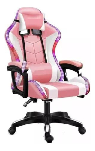 Silla Gamer Oficina Escritorio Ergónomica Masajeadora Rosa