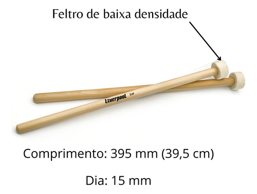 Baqueta Ponta De Feltro Mallet P/ Efeito Prato E Tímpanos