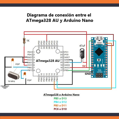 Microcontrolador Atmega328p-au Smd Cdmx Electrónica