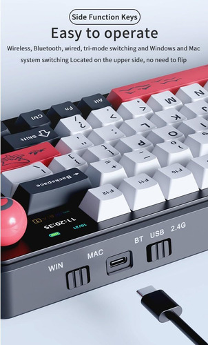 Teclado Mecánico Ajazz Ak820 Max Wireless Swap Hot 3 Mode