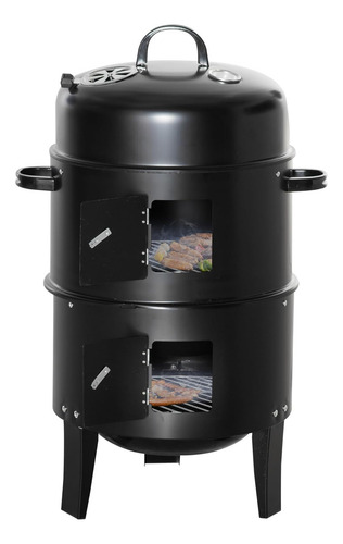 Ahumador Vertical Para Barbacoa De Carbón 3 En 1 De 40.6 Cm Diverso