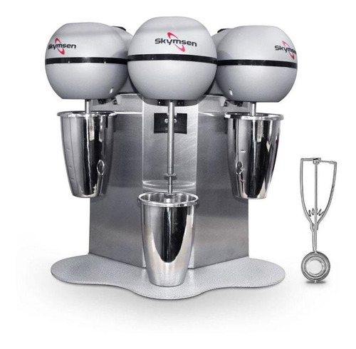 Batedor Milk Shake 220v Bms3 3 Copo Skymsen + Concha Sorvete Cor Cinza