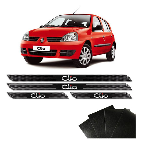 Kit Soleira Diamante Clio 2001/2016 Com Protetor De Porta