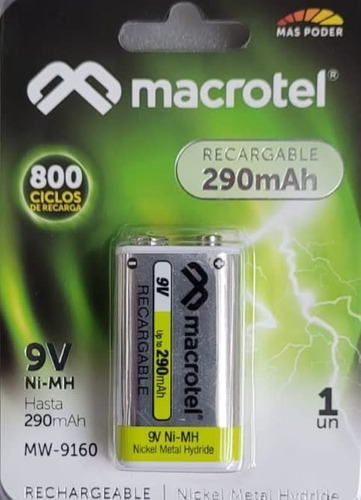 Tira Recargable 9v Macrotel / 1 Unidad