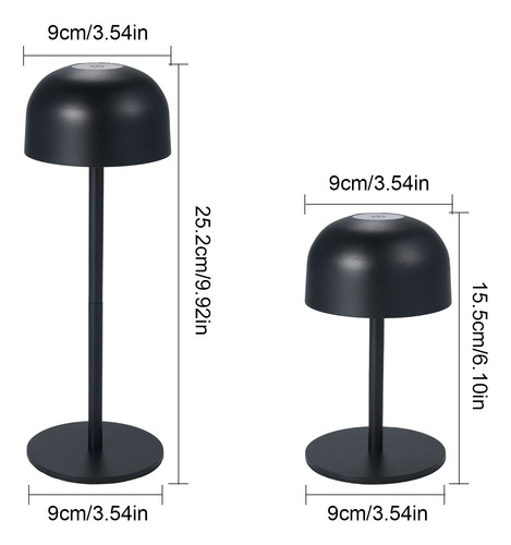Mesa De Noche Led Con Control Táctil, Inalámbrica, Recargabl