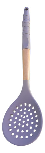 Espumadera Silicona 33 Cm Con Mango Ideal Pastas Frituras Beige