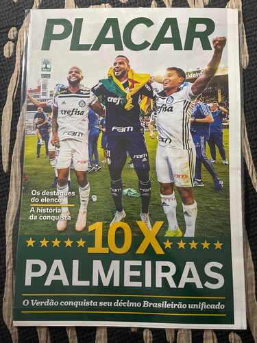 Revista Placar Pôster Palmeiras 10 Vezes Campeão Brasileiro