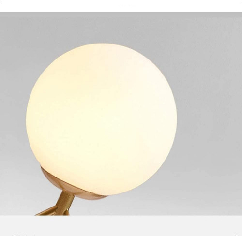 Veladora Portátil Trípode Globo Led Lámpara De Mesa Moderna Dorado Oscuro Blanco