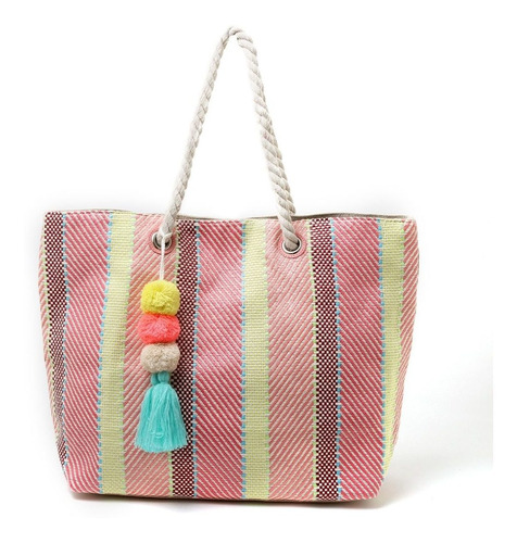 Canasto Bolso Playero Multicolor