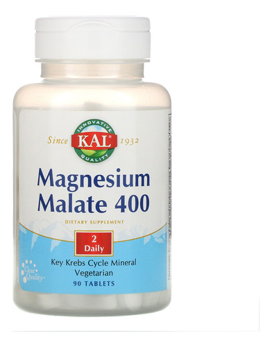 Magnesium Malate 400mg 90 Tabletes Malato De Magnésio - Kal Sabor Without flavor