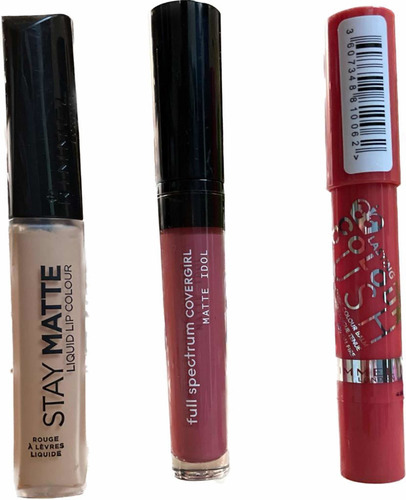 Labiales Rimmel Y Covergirl 3 Piezas 