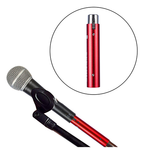Amplificador De Microfone Dinâmico Vermelho