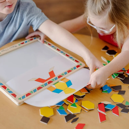 Melissa & Doug Juego Bloques De Patrón Magnético De Madera