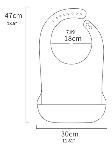 Pc Grande Impermeable Anti-aceite Adulto Comida Silicona Bab