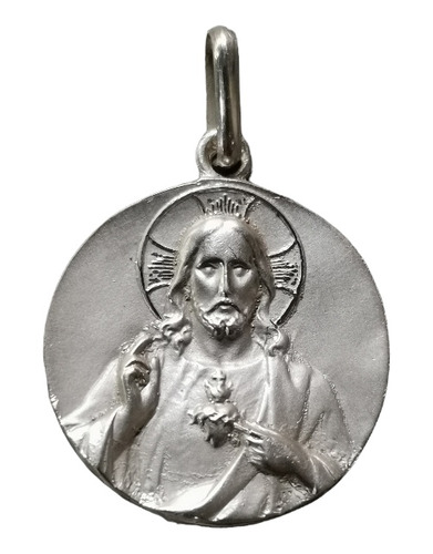 Medalla Plata 925 Sagrado Corazón Jesús #595 (medallas Nava)