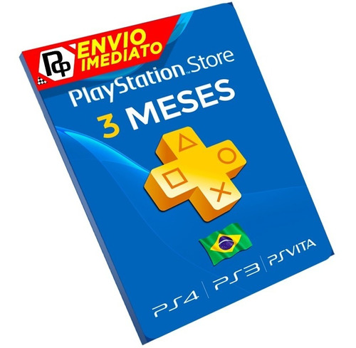 Cartão Playstation Plus Assinatura 03 Meses Brasil Psn