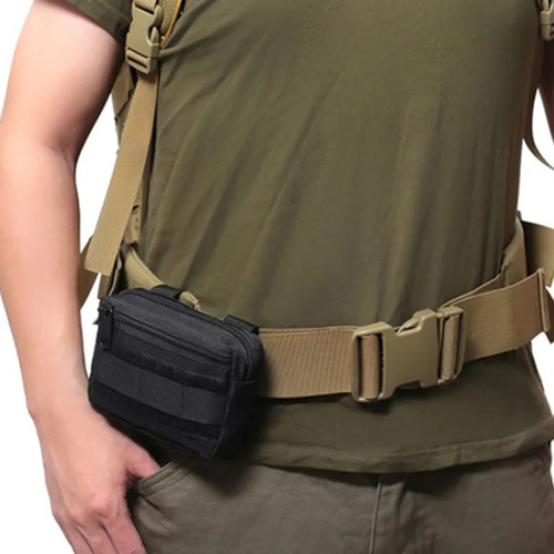 Cartera Bolsa Molle P Cinturón Mochila Táctica Militar W80 Color Negro Diseño De La Tela Bolsa Cartera