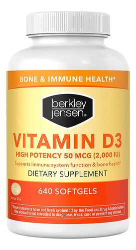 Berkley Jensen Vitamina D3 50 Mg - Unidad a $159292