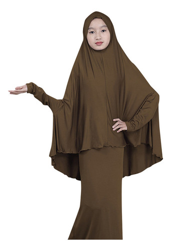 Vestido Simple De Color Para Niña Adolescente Musulmana Árab