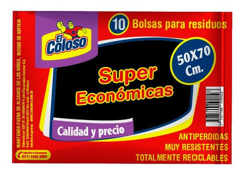 El Coloso Bolsa De Residuos 50x70 X10u. 