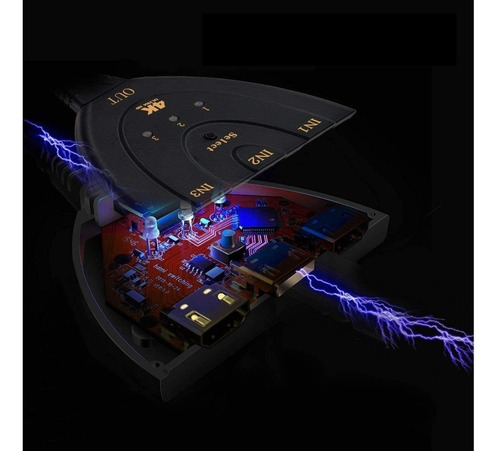 Hub Adaptador Hdmi Switch Hdtv 3x1 Com 3 Portas 1080p P/ Tv