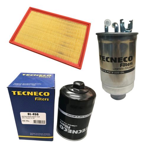 Kit 3 Filtros Para Volkswagen Polo 1.9 Sd 8v Diesel Desde 96