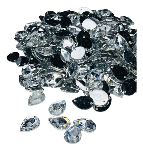 Oferta Piedras Para Coser Color Plata 13x18 Mm X 100u