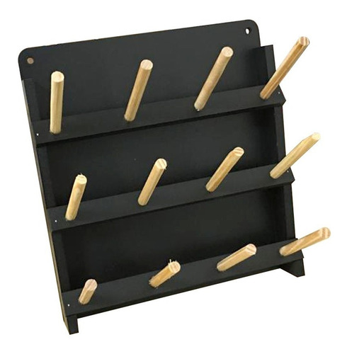 Organizador De Linhas Para Costura Ateliê Mdf Preto 1271