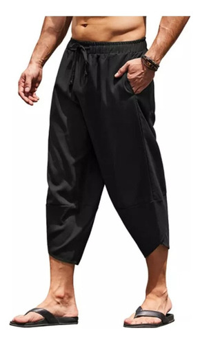 Leggins Harem Capri Para Hombre, Casuales, De Verano, Pierna