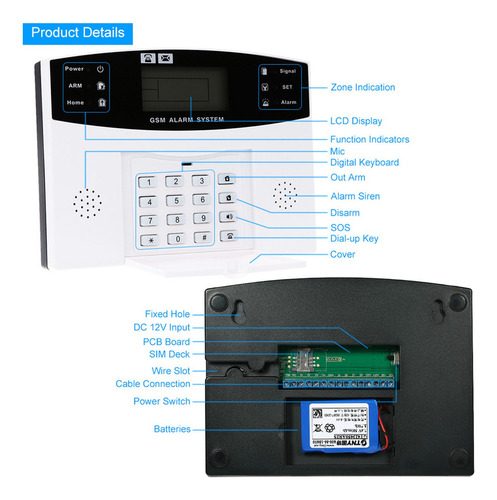 Inalámbrico Gsm Sms Home Ladrón Sistema De Alarma De Segurid