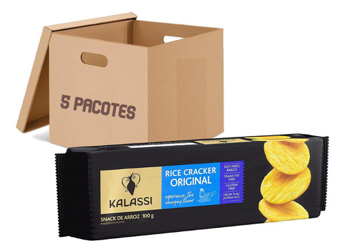 Snack Kalassi Rice Crackers Original 100g (5 Pacotes)