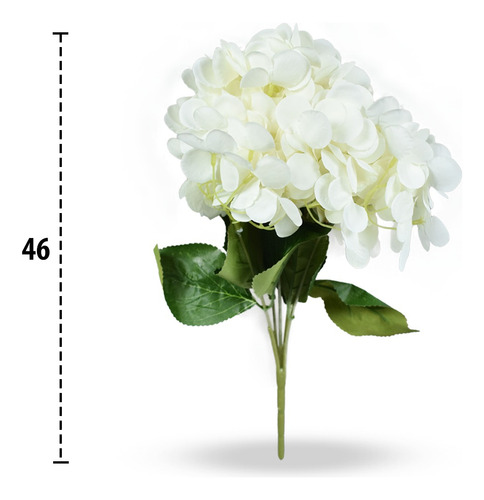  Hortensia Flores Artificiales Ramo Flor Decoración 3pz