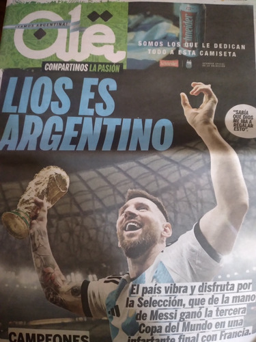 Diario Ole Argentina Campeon Del Mundo Leo Messi